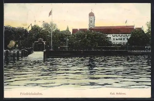 AK Friedrichshafen, Kgl. Schloss mit Bodensee