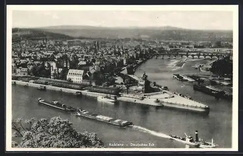 AK Koblenz, Deutsches Eck aus der Vogelschau