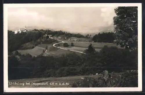 AK Ulrichsberg bei Deggendorf, Totalansicht von einem Berg aus