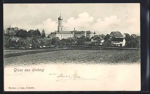 AK Ursberg, Ortsansicht mit dem Kloster