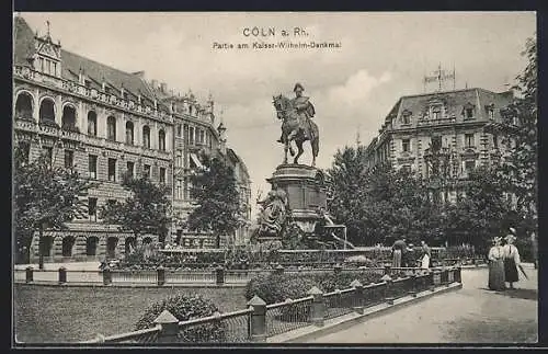 AK Köln-Neustadt, Partie am Kaiser-Wilhelm-Denkmal, Hotel Kaiser-Wilhelm