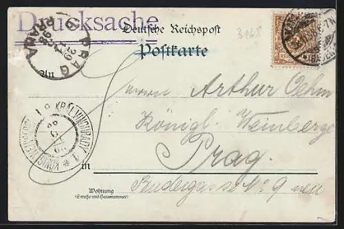 AK Karlsruhe, Kaiserplatz & Stadtkirche bei Vollmond