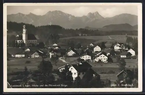 AK Lechbruck / Allgäu, Ortsansicht und die Pfrontener Berge