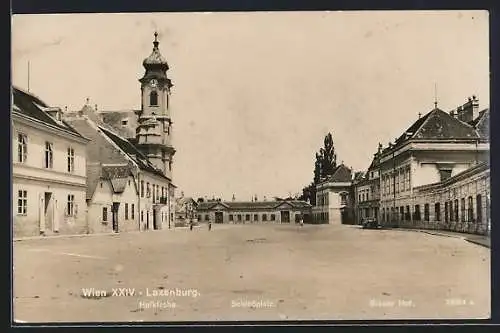 AK Laxenburg, Hofkirche, Schlossplatz, Blauer Hof