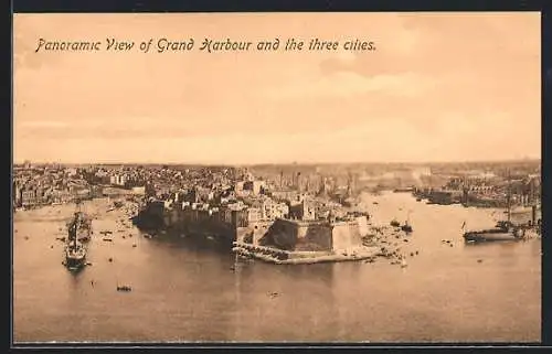 AK Malta, Panoramic View of Grand Harbour and the three cities