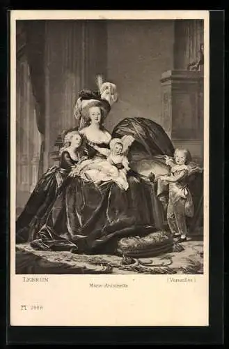 Künstler-AK Marie-Antoinette mit Kindern, Bildnis der Herrscherin von Frankreich