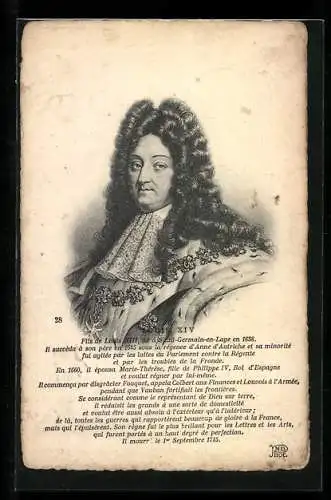 AK Louis XIV., Französisches Adels-Portrait