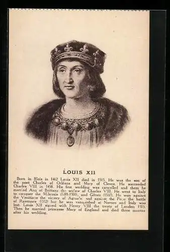 AK Louis XII von Frankreich, 1462-1515