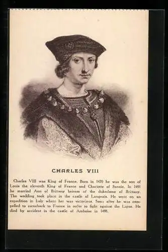 AK Charles VIII. von Frankreich, 1470-1498