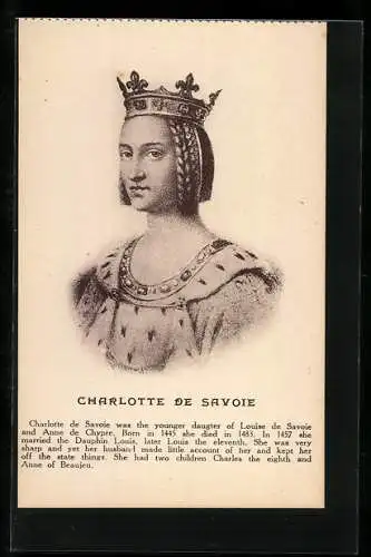 AK Portrait Charlotte de Savoie, 1445-1483