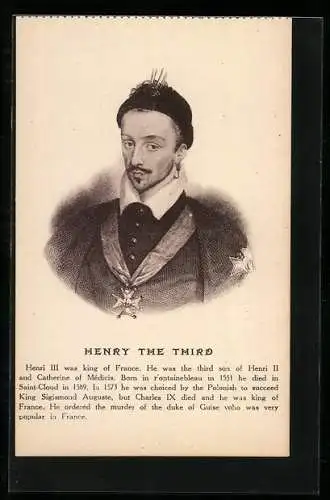 AK Henry The Third von Frankreich, 1551-1589