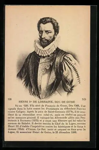 AK Henri Ier de Lorraine, Duc de Guise