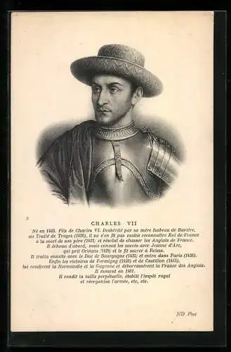 AK Charles VII von Frankreich, 1403-1461