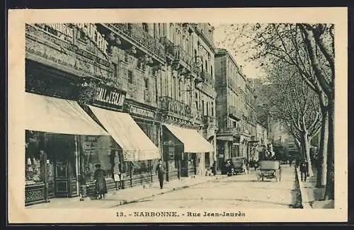 AK Narbonne, Rue Jean-Jaurès, Strassenpartie