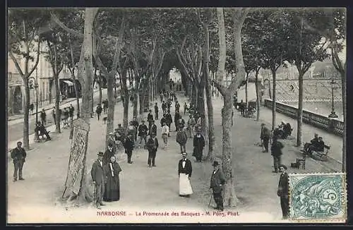 AK Narbonne, La Promenade des Barques