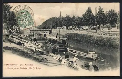 AK Narbonne, Quai Vallière & Canal de la Robine