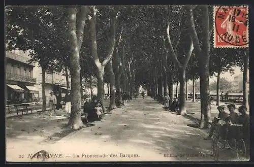 AK Narbonne, La Promenade des Barques