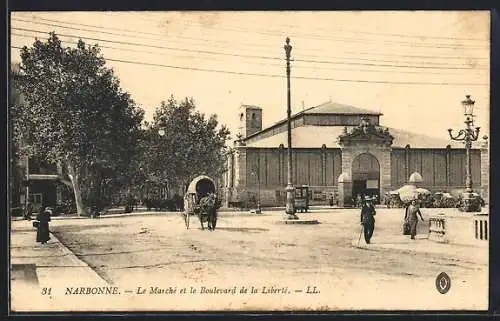 AK Narbonne, Le Marché et le Boulevard de la Liberté