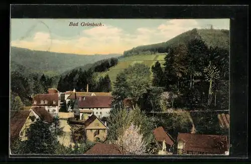 AK Bad Griesbach / Schwarzwald, Teilansicht mit Strassenpartie