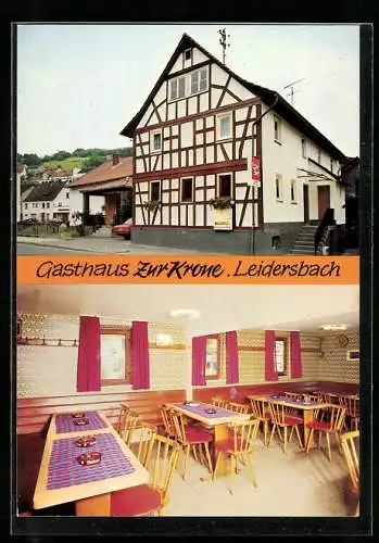 AK Leidersbach, Gasthaus zur Krone, Hauptstrasse 106, Innenansicht