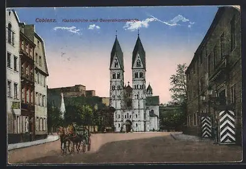 AK Coblenz, Kastorkirche und Generalkommando