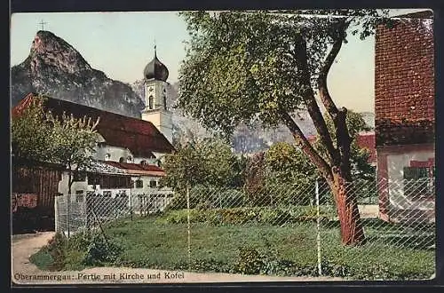 AK Oberammergau, Kirche und Kofel