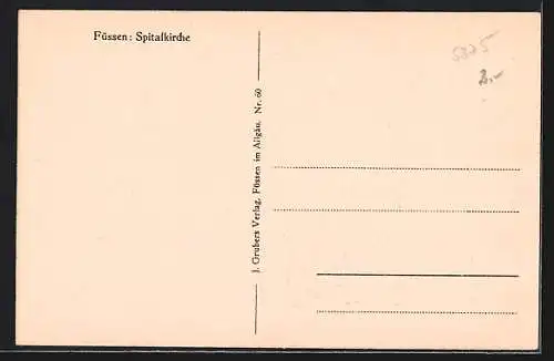 AK Füssen am Lech, Passanten an der Spitalkirche