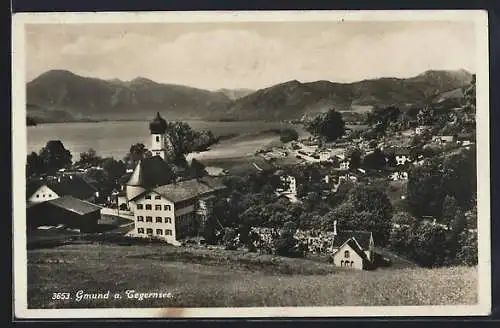 AK Gmund a. Tegernsee, Teilansicht mit Kirche