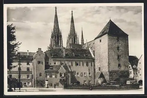 AK Regensburg, Moltkeplatz mit Kirche