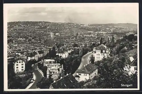 AK Stuttgart, Hasenbergviertel mit Strassenpartien