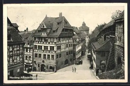 AK Nürnberg, Alberecht-Dürer-Haus mit Strassenpartie