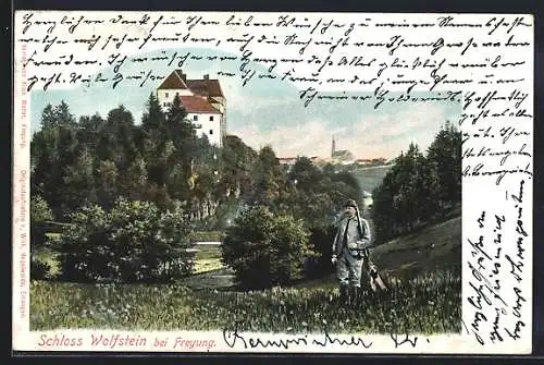 AK Freyung, Schloss Wolfstein mit Jäger