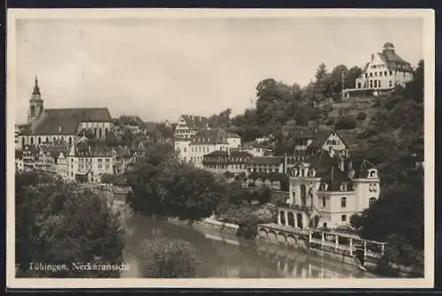 AK Tübingen, Neckaransicht mit Kirche