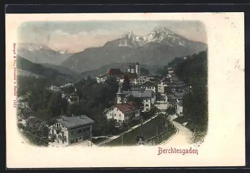 AK Berchtesgaden, Totalansicht mit Kirche