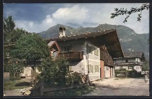 AK Garmisch, Bauernhausen, Blick auf den Kramerberg