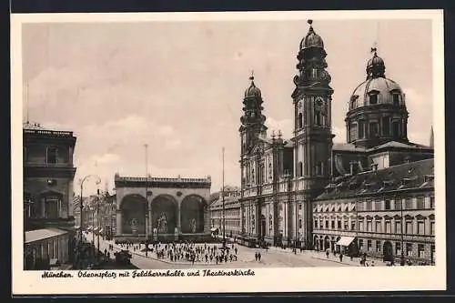 AK München, Odeonsplatz mit Feldherrnhalle