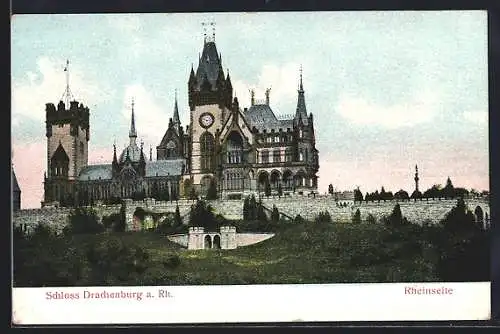 AK Königswinter a. Rh., Schloss Drachenburg, Rheinseite