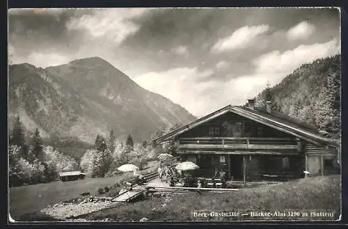 AK Inzell /Sutten, Berg-Gasthof Bäcker-Alm