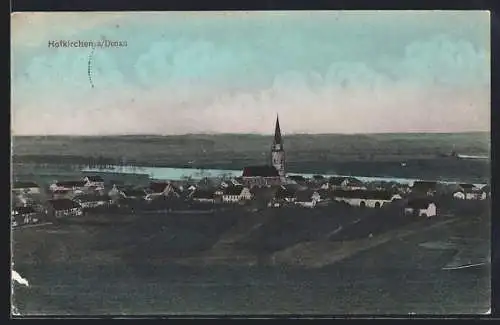 AK Hofkirchen a. Donau, Teilansicht mit Kirche