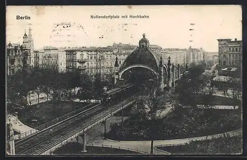 AK Berlin-Schöneberg, Nollendorfplatz mit Hochbahn