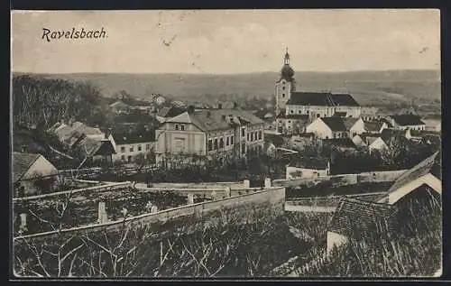 AK Ravelsbach, Gesamtansicht mit der Kirche