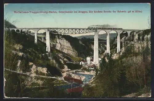 AK Bruggen, Sitterviadukt der Bodensee-Toggenburg-Bahn