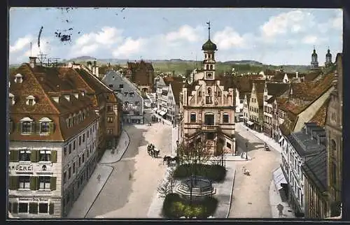 AK Kempten / Allgäu, Rathausplatz aus der Vogelschau