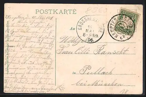 AK Kempten / Allgäu, Strassenpartie im Ort