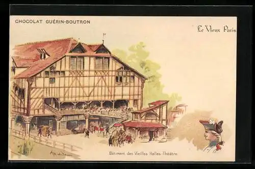 Künstler-AK sign.: A. Robida Le vieux paris, Chocolat Guerin-Boutron