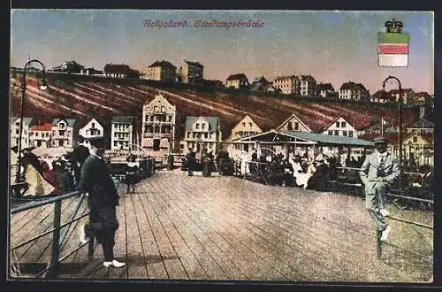 AK Helgoland, Landungsbrücke, Blick auf Wohnhäuser