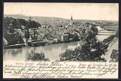 AK Kempten / Allgäu, Blick auf die Altstadt