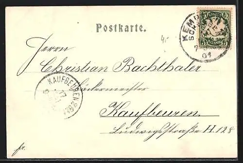 AK Kempten / Allgäu, Blick auf die Altstadt