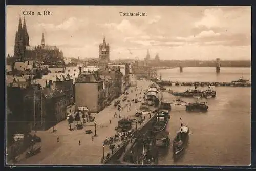 AK Cöln a. Rh., Totalansicht aus der Vogelschau
