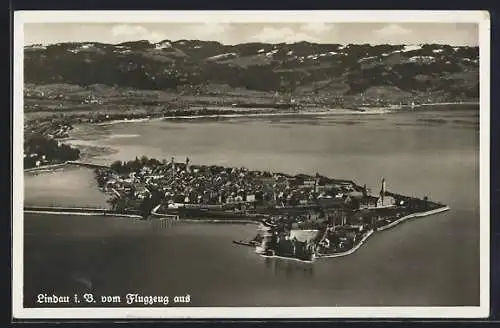 AK Lindau / Bodensee, Inselpanorama vom Flugzeug aus